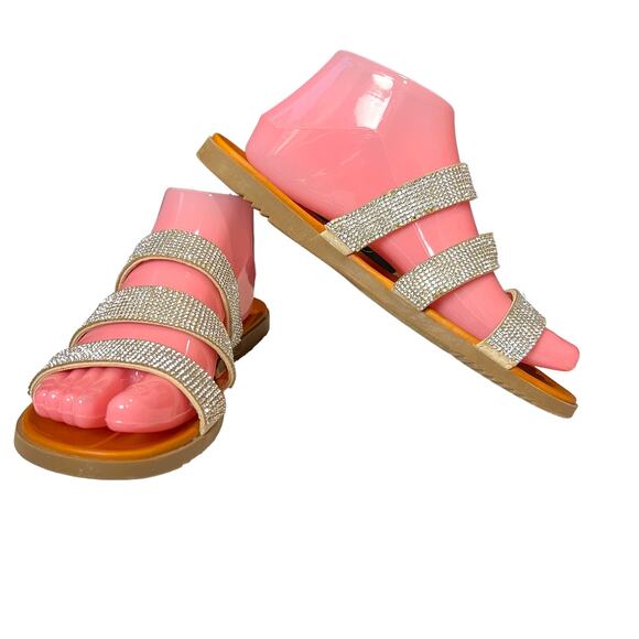 STEVE MADDEN ‘Melzy’ 3 Strap Rhinestone Sandals  7.5M  Formal Bling NightOut - Picture 2 of 12